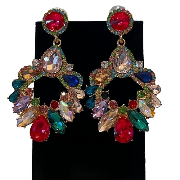 New Eye Candy Statement Multi-Color Earrings - Picture 2 of 4